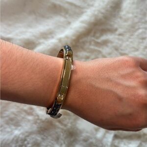 Gold and Silver Bracelet with Gem Accents